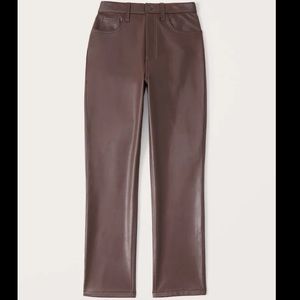 Abercrombie 90s Curve Love Vegan Leather Straight Pants